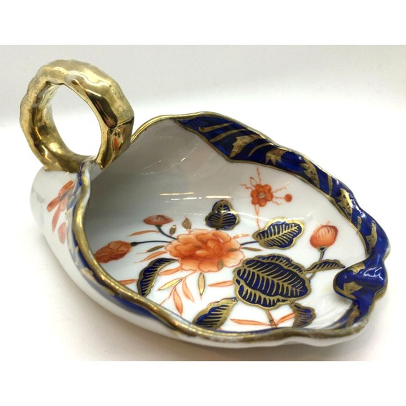 Imari Design Porcelain Scoop Shape Dish Bowl Hand Painted Gold Handle Japan 1940 - Picture 1 of 11